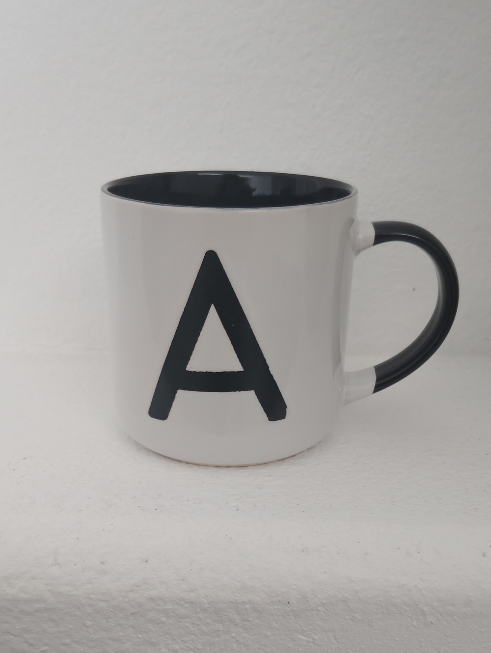 Royal Norfolk White and Black Monogram Ceramic Mug 16 Oz